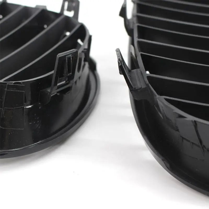

2Pcs/set Gloss Black Car Front Sport Grill Double Line Kidney Grilles for B-MW 5 Series E60 E61 04-09 520d 520i 523li