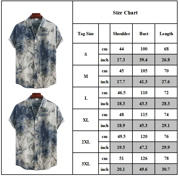 

New Style Men's Casual Button Tie Dye Shirts Printed Baggy Outdoor Blouses Printed Tops Universal Fashion