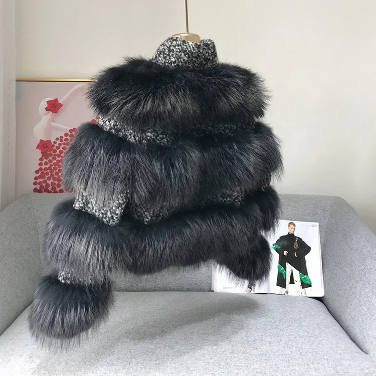 Разноцветная Роскошная модная короткая Зимняя Толстая теплая Женская куртка из