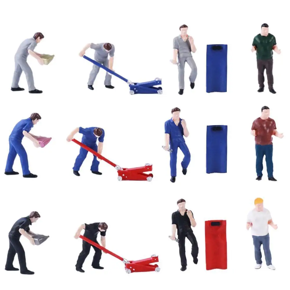 

1/64 Scale Resin Garage Repairman Dolls Model Set Car Auto Repair Decoration Gulf Parking Lot Repairing Room Scene Diy Toys Boys