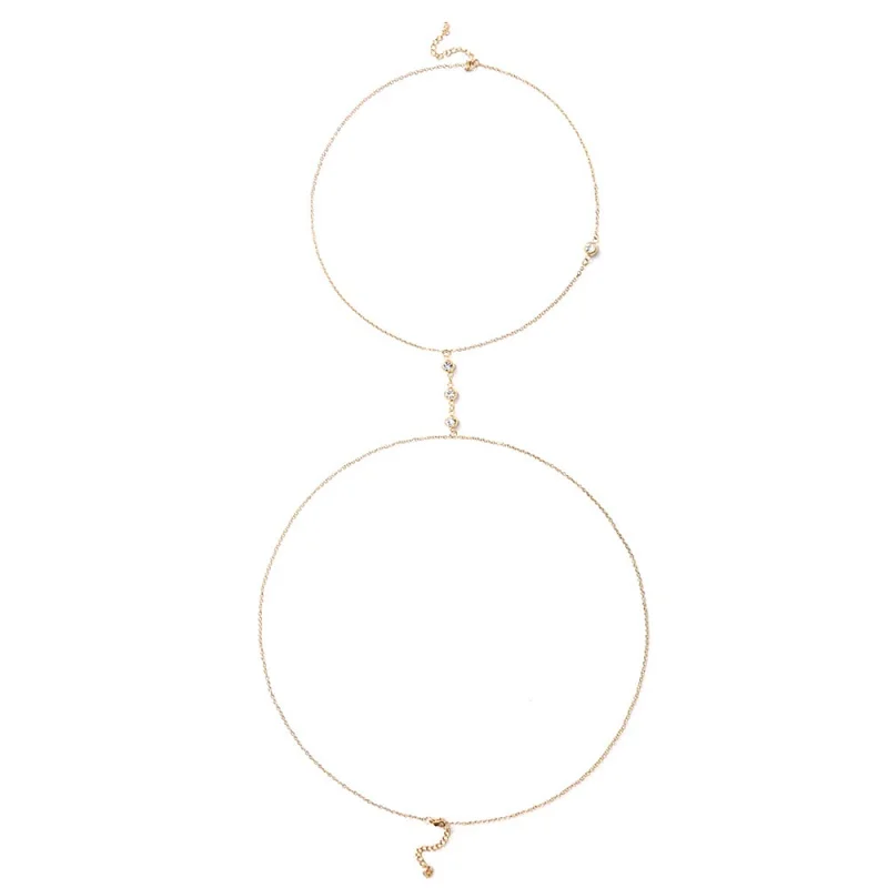 Цепочка на грудь женская с имитацией жемчуга модное простое ожерелье цепочкой