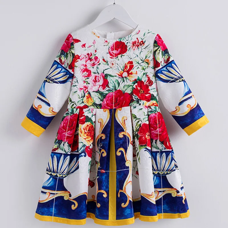 AW243 Beenira/Детские зимние платья; коллекция года; Брендовое детское платье принцессы с длинными рукавами в европейском и американском стиле; От 4 до 14 лет платье для девочек - Цвет: AW243