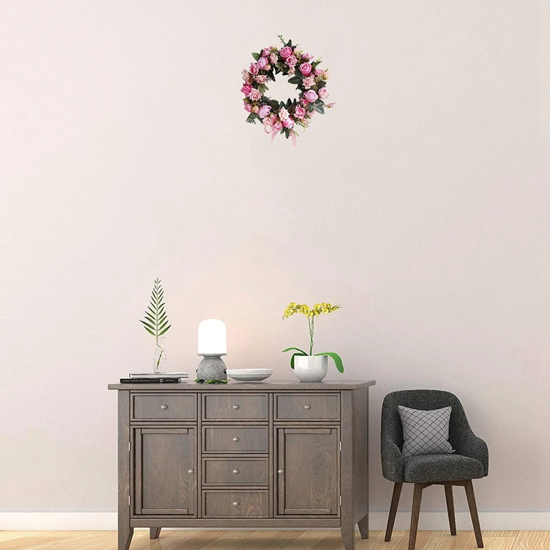 Artificial Rose Flower Wreath Spring Summer for Front Door Wedding Party Window Wall Farmhouse Home Holiday Decor | Дом и сад