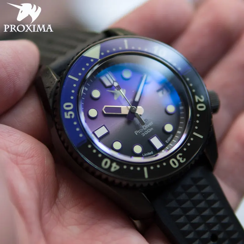 

Proxima 2021 High-end New Men's Casual Mechanical Watch C3 Automatic Steel Reverse 300m Diving Watch Men's NH35 Sapphire Watch