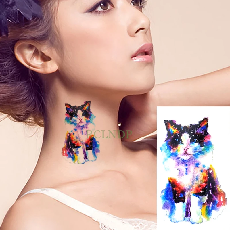 Водостойкая временная татуировка розовые английские буквы на котах тату все