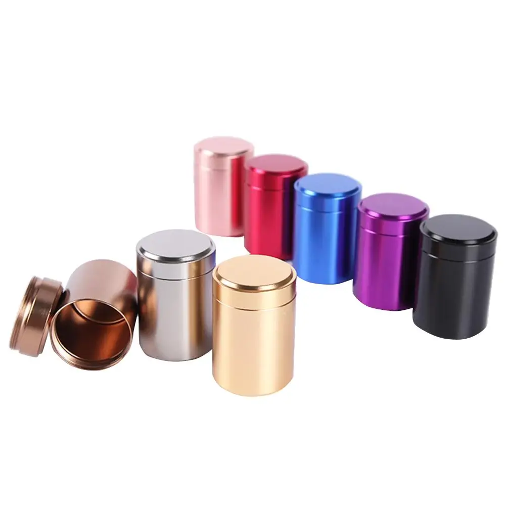 

70ML Mini Metal Box Jewelry Storage Box Aluminum Tea Can Small Travel Portable Container Small Jar Sugar Coffee Caddy Organizer