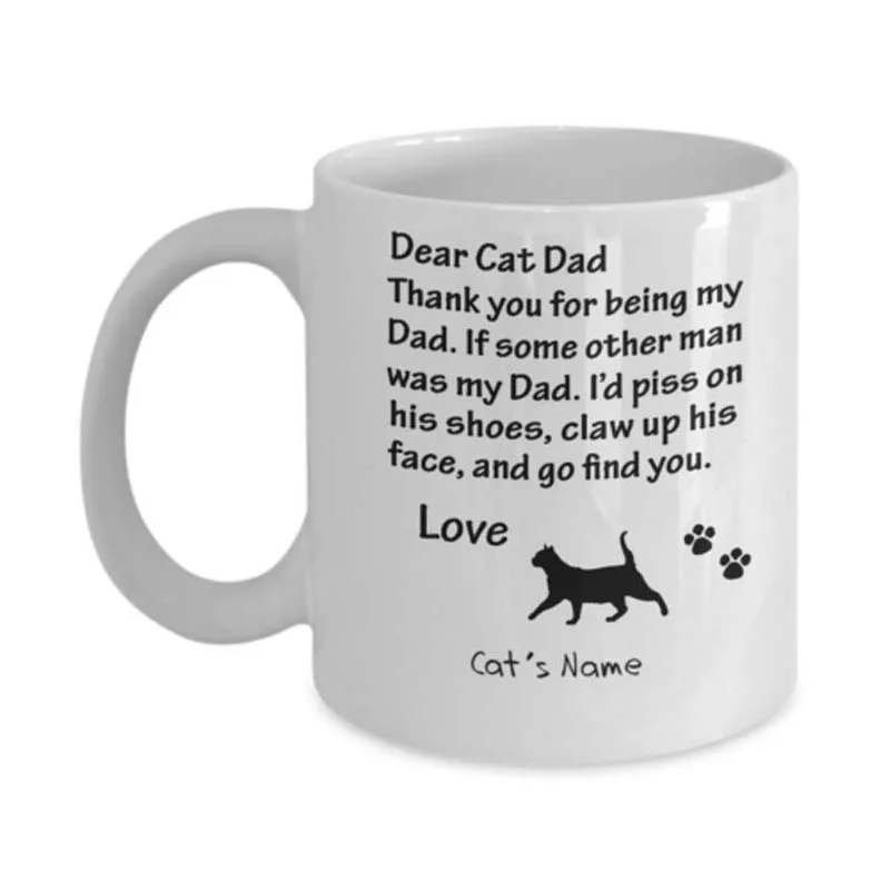Заказной Кот Папа кошка имя-11 унций кофейная кружка чайная чашка подарки | Дом и