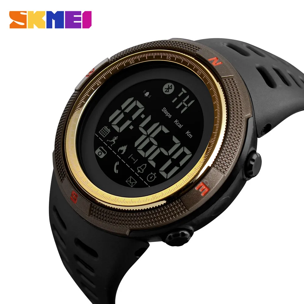 SKMEI 1250 водонепроницаемые Смарт часы Bluetooth будильник калорий часы фитнес часы Relogio Masculino мужские наручные часы для Android IOS