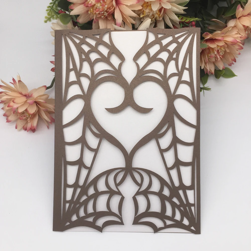 

20pcs Heart Sculpture Wedding Invitation Card Envelope ,Pearl Paper Letter Cover Message Card For Grand Events