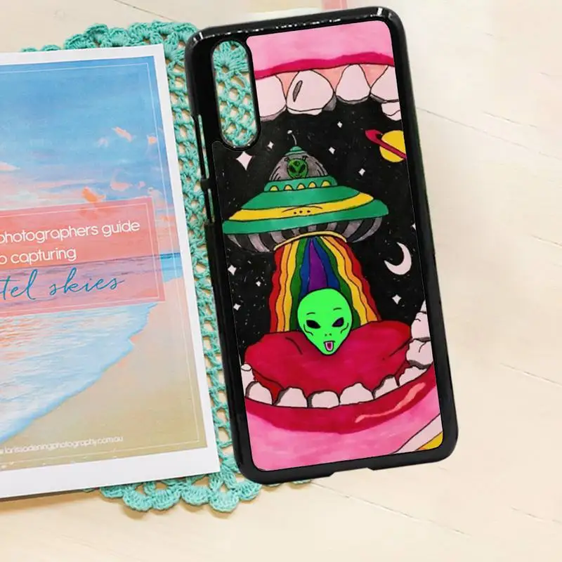 

Trippy Tie Dye Peace Alien art design pattern Phone Case PC for iPhone 11 12 pro XS MAX 8 7 6 6S Plus X 5S SE 2020 XR