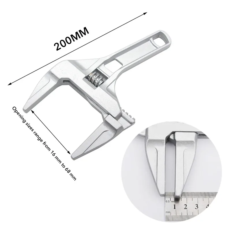 

Adjustable Wrench 16-68mm Multifunctional Mini Repair Spanner Universal Key Nut Wrench Short Shank Large Openings Repair Tools