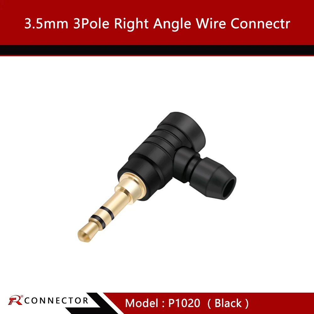 

1 шт., разъем 3,5 мм, 3-полюсный стерео аудио, прямоугольный разъем для кабеля, разъем адаптера для пайки