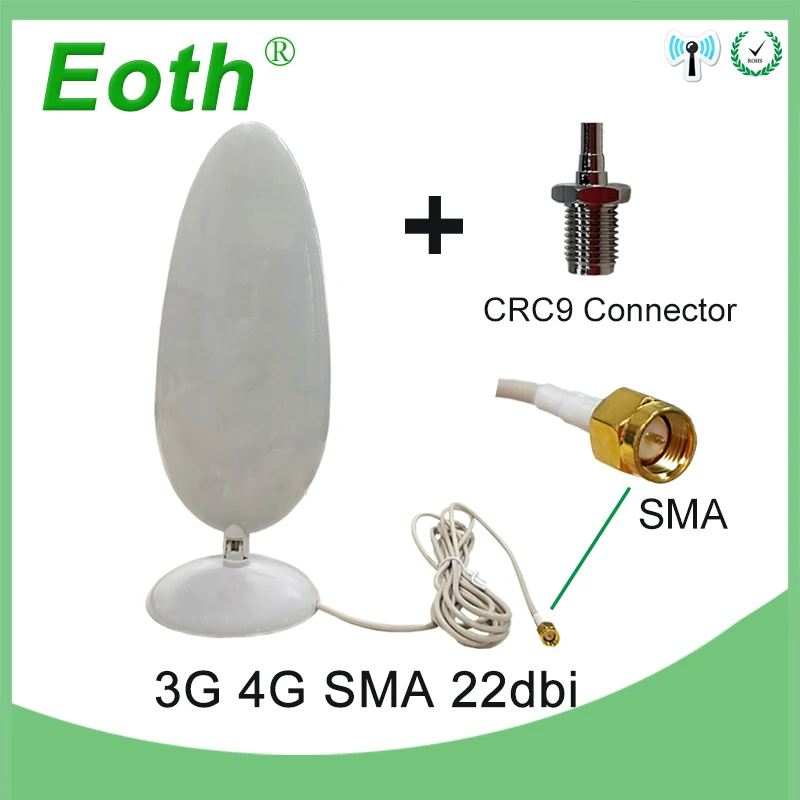 5pcs 3G 4G LTE Antenna SMA Male CRC9 Connector 22dBi 2.8m Cable antena for lte repeater + 1*CRC9 connector Modem Router | Мобильные