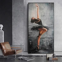 beautiful ballerina portrait art painting canvas dancer posters and print wall art picture for living room home decoration