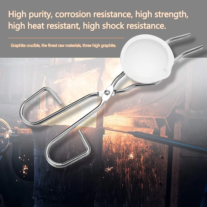 

6PCS Heat Resistant Smelting Gold Silver Furnace Kit Scrap Jewelry Metal Gold Melting Refining Forge Set Graphite Foundry Crucib