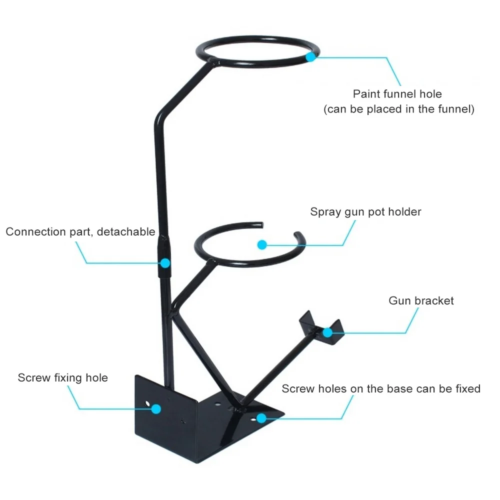 

HVLP Spray Gun Set Bracket Sprayer Stand With Strainer Holder Gravity Feed Paint HolderWall Bench Paint Tools Parts