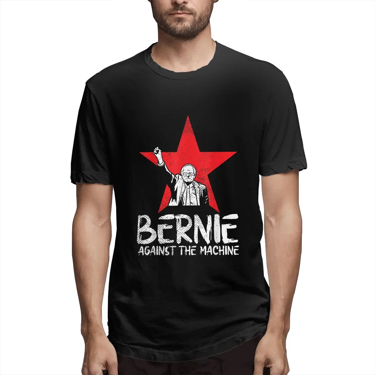 

Bernie Sanders Against The Machine Red Star 2020 Preside Men's T Shirts Crazy Tee Shirt Short Sleeve Pure Cotton Classic Clothes