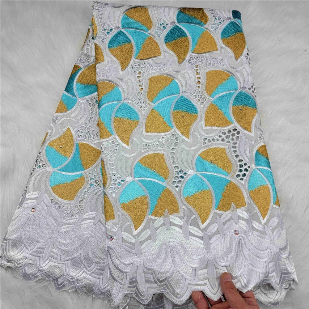

Familiar African 100% Cotton Lace Fabric 2021 High Quality Nigerian French Net Cotton Embroidery Lace Fabrics For Women HL-436