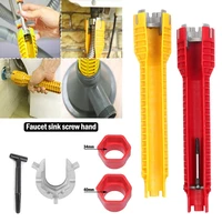 8 in 1 flume wrench anti slip kitchen repair plumbing tool faucet sink key for toilet bowl bathroom kitchen plumbing removal