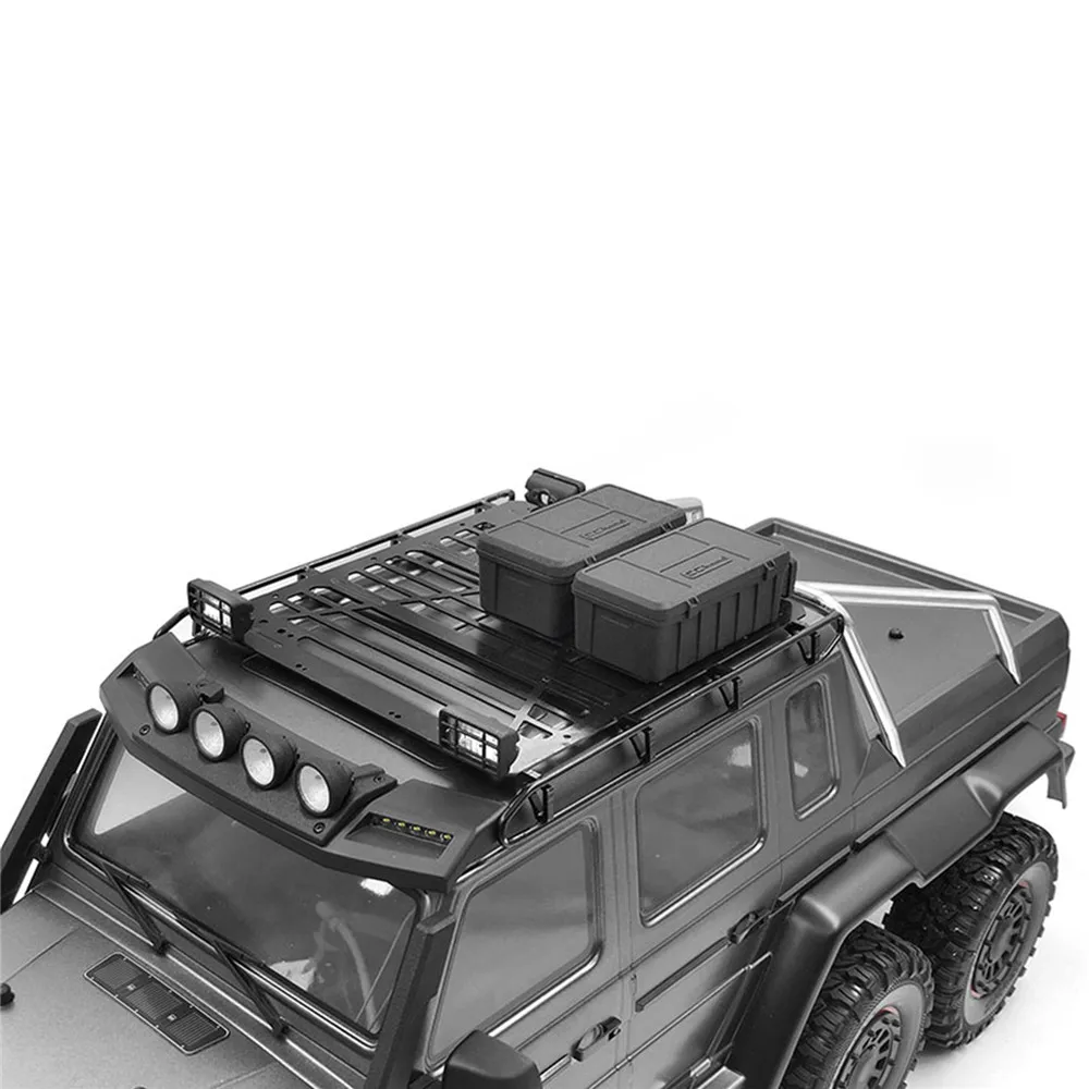 Металлический багажник на крышу со светодиодным прожектором для TRAXXAS TRX6 G63/TRX4