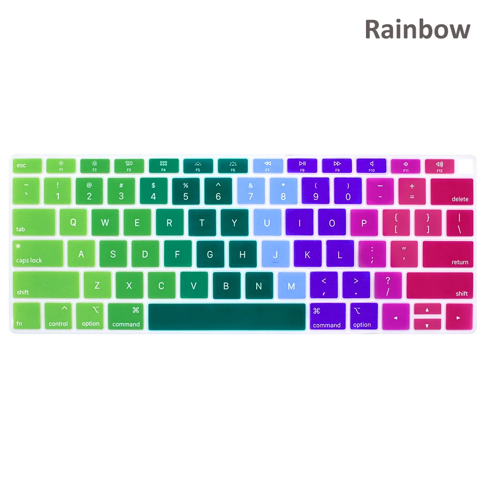 rainbow Силиконовый чехол для клавиатуры для ноутбука Мягкая красочная Защитная пленка для кожи защита от пыли водонепроницаемый для MacBook Air 13 дюймов выпуска A1932 - Цвет: rainbow