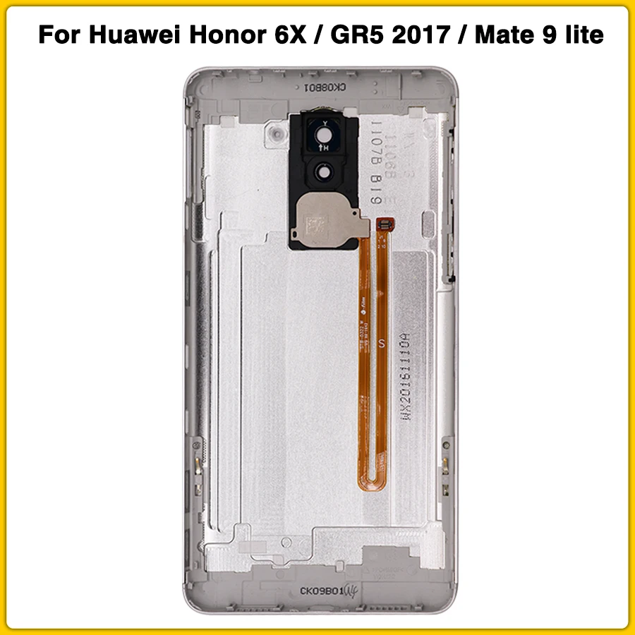 Чехол с полным корпусом для huawei Honor 6X/GR5 /mate 9 lite, крышка для батареи, задняя крышка с гибким кабелем для отпечатков пальцев
