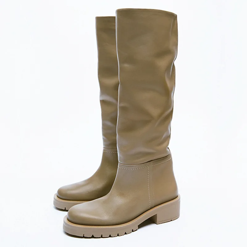 

Женские резиновые ботинки, ботинки из искусственной кожи, на среднем каблуке