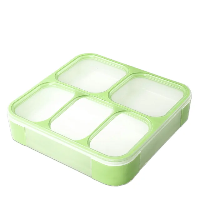 Green 5 compartment MICCK BPA Бесплатный Ланч-бокс, контейнер для хранения еды с отсеками, герметичный, тепловой, Bento box, большая емкость 1200 мл - Цвет: Green 5 compartment