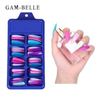 GAM-BELLE, 100 шт., накладные ногти, яркие цвета, шпильки, Длинные балерины, натуральные накладные ногти, полное покрытие, украшения для ногтей, маникюр