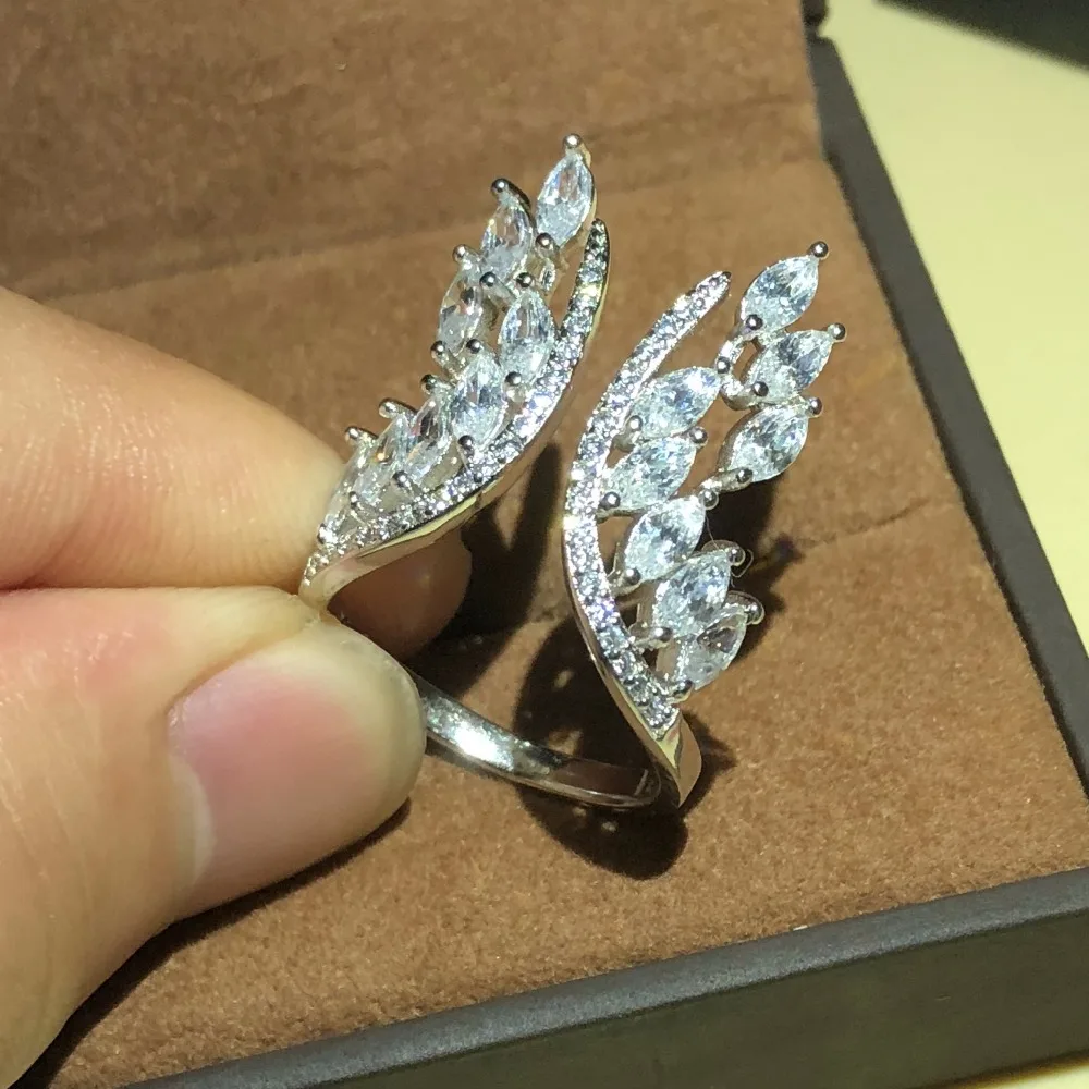 2018 уникальное регулируемое серебряное кольцо в форме крыла для женщин кольца с