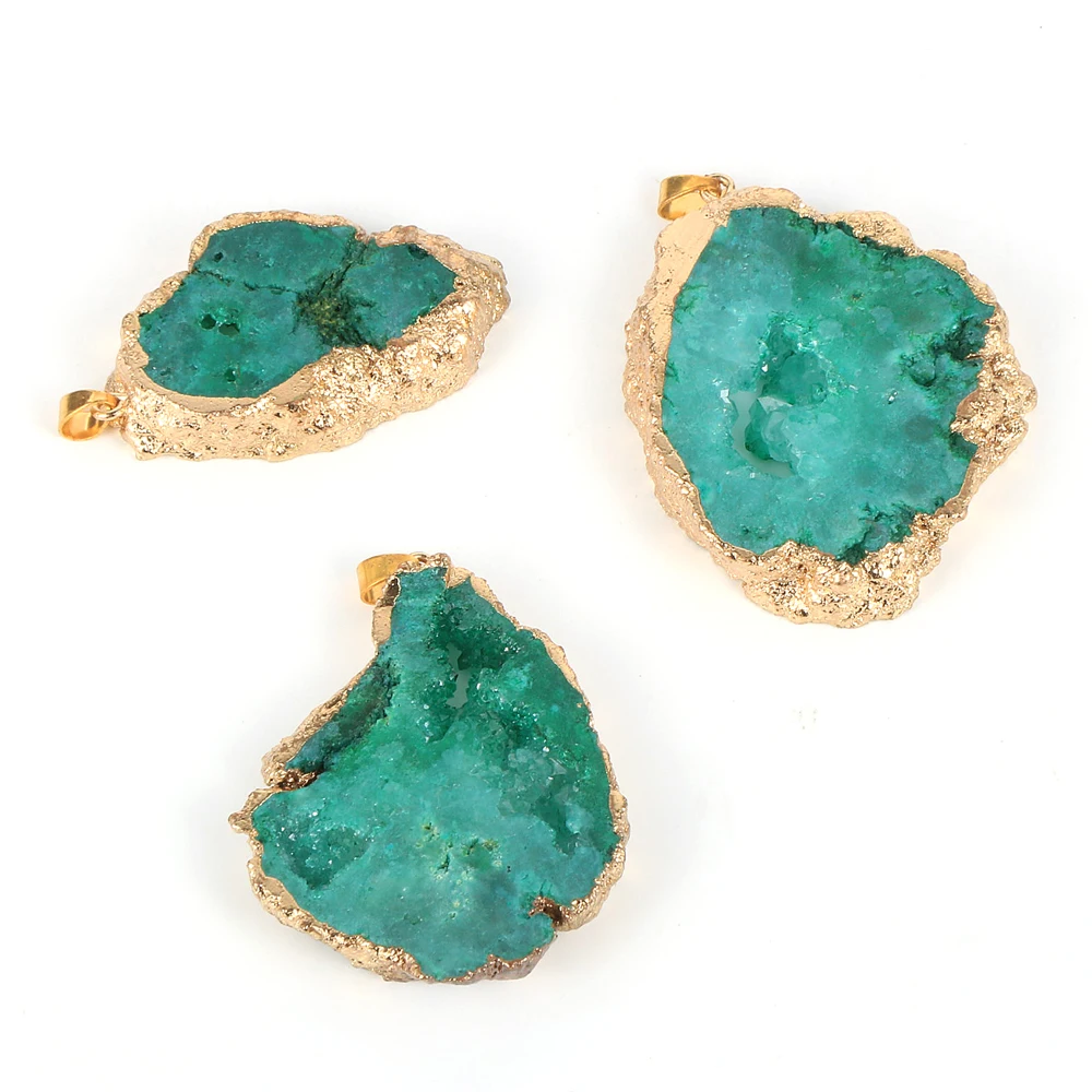 30-50 м натуральный камень неправильный зеленый кварц геодезический кластер Кулон