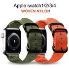 Ремешок для Apple Watch 6, 44 мм, 40 мм, мягкий, Нейлоновый, черный, зеленый, ремешок для iwatch 6543SE 3842 мм