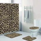 Африканская леопардовая занавеска для душа с рисунком диких животных, индивидуальный модный декоративный коврик для ванной, нескользящий коврик для ног, набор ковриков для ванной комнаты