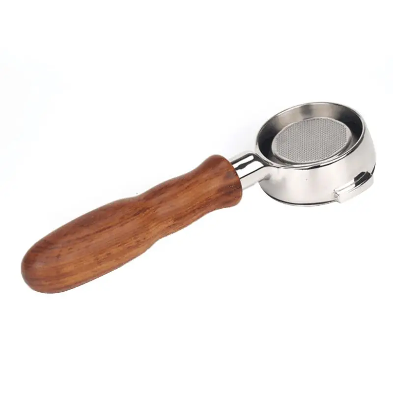 

58mm Coffee Machine Filter Holder E61 Bottomless Portafilter with Wooden Handle