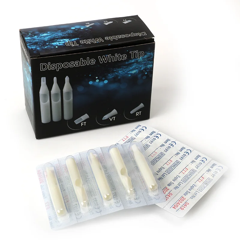 Пластиковые насадки для тату RT FT круглые плоские золотые стерилизованные