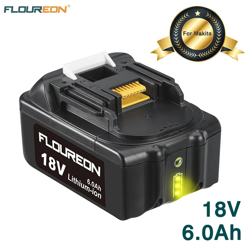 FLOUREON 18V 6.0Ah литий ионная аккумуляторная Батарея для Makita BL1815 1830 1835 1840 1845 1850 1860 LXT 400