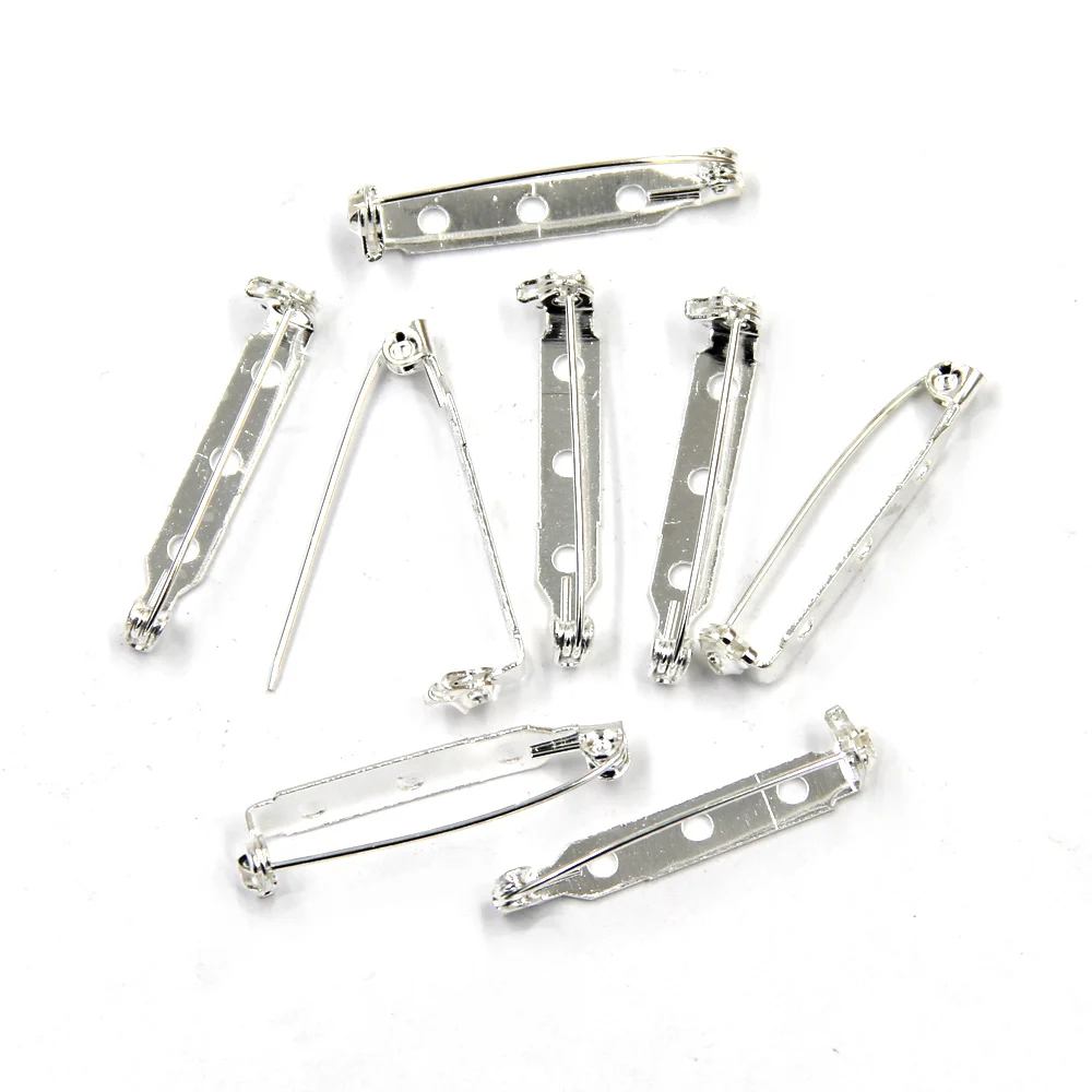 

400 шт., броши с серебряным покрытием, с 3 отверстиями