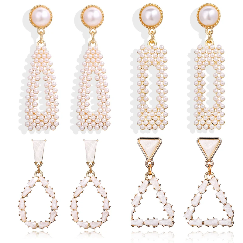 Если вы корейский Винтаж геометрические свисающие серьги для Для женщин круглый