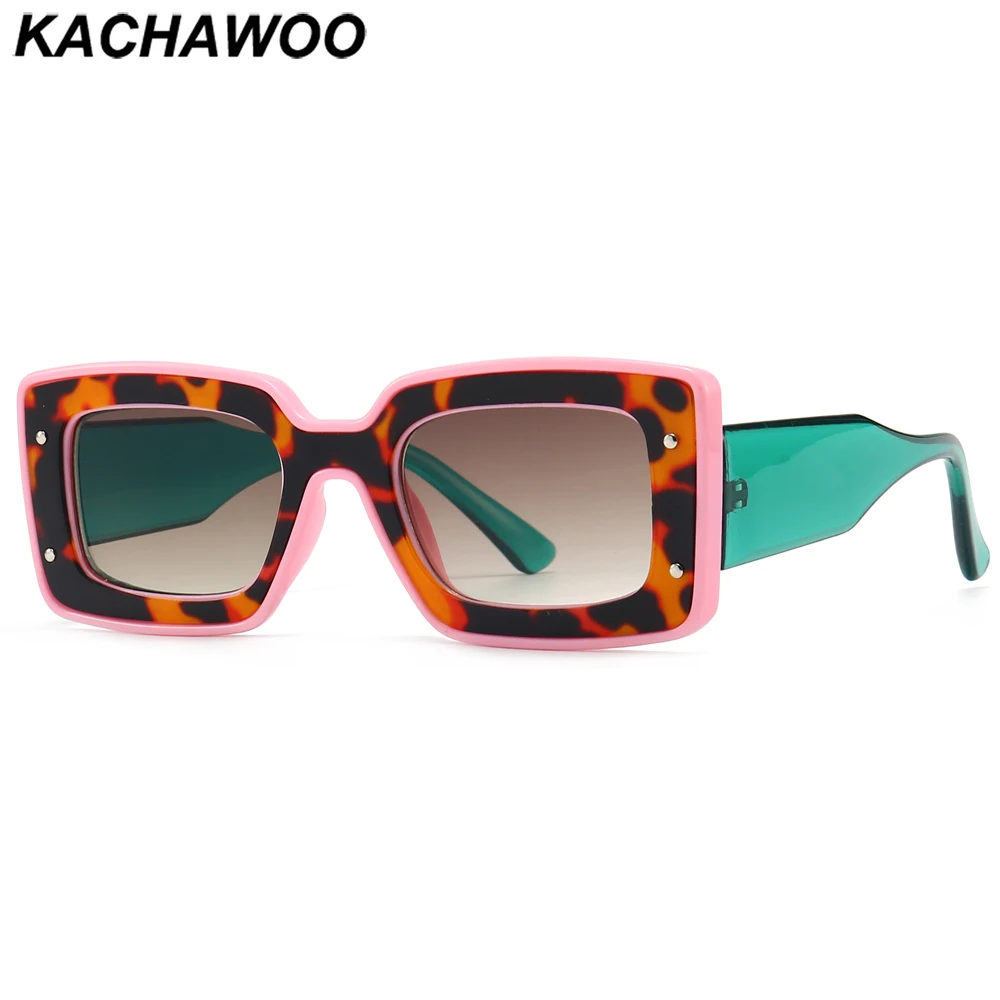 

Kachawoo thick frame square sunglasses for women European style brown black ladies sun glasses stylish accessories Summer shades