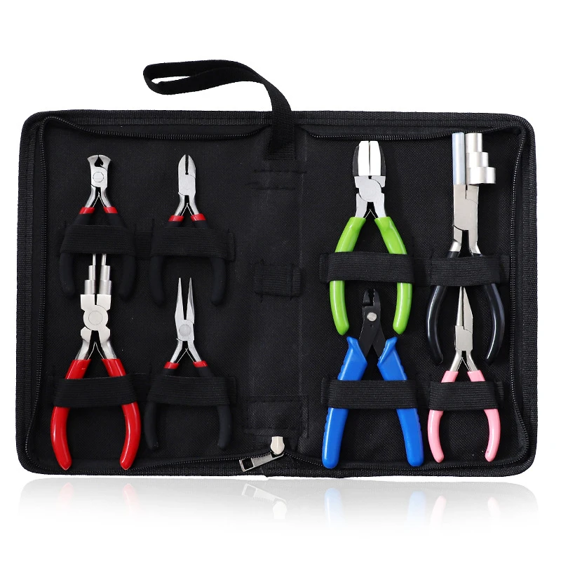

8pcs/set Jewelry Making Tool Kits Pliers Set With Round Nose Plier Side Cutting Pliers Wire DIY Jewelry Pliers Tool Set Dropship