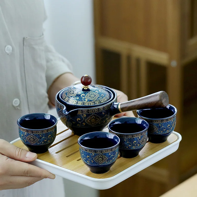 

Travel Mug Set tea ceramic Kungfu cup teapot with portable tea bag making tools outdoor tea set Chinese utensils gifts
