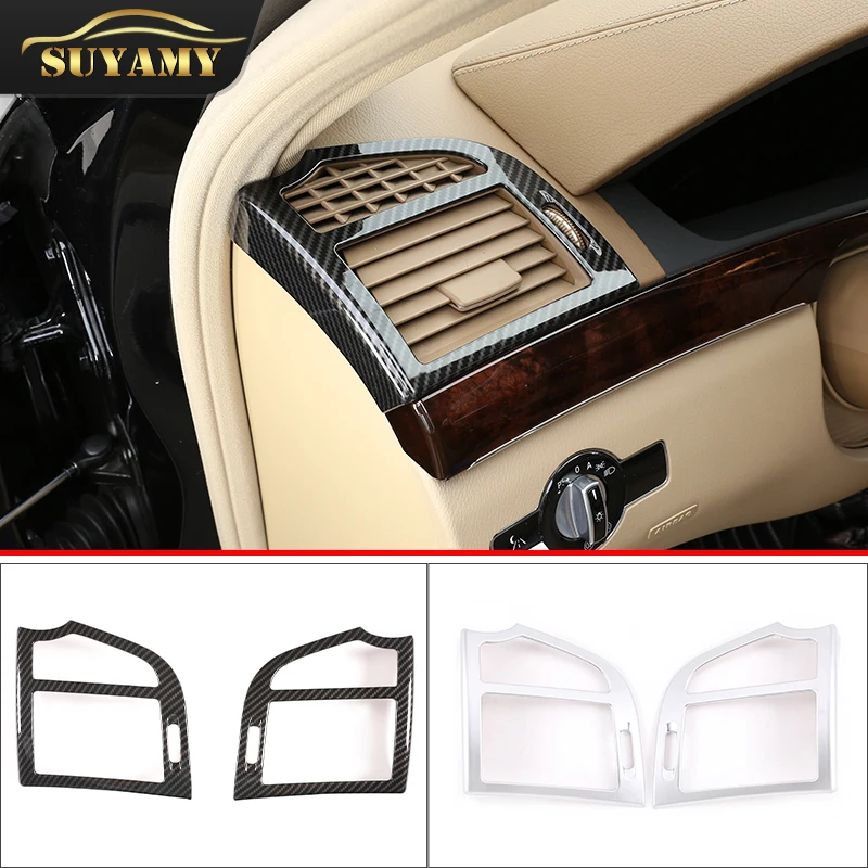 

ABS Carbon Fiber Silver Dashboard Side Air Vent Outlet Trim Cover For Mercedes-Benz S-Class W221 2008-2013 Car Accessories