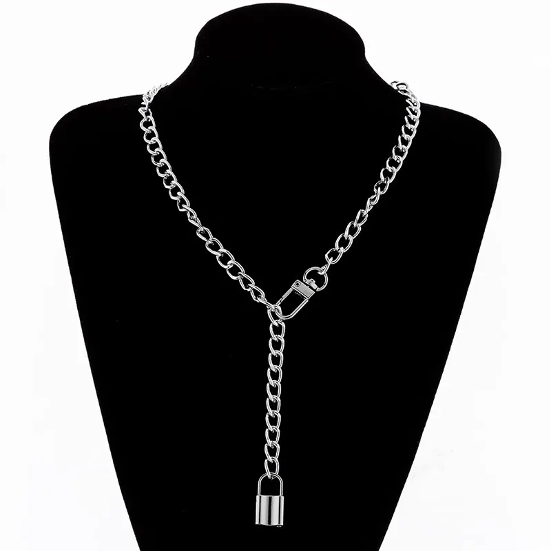 Ожерелье KMVEXO в стиле хип хоп с цепочкой замком для женщин и мужчин колье кулоном