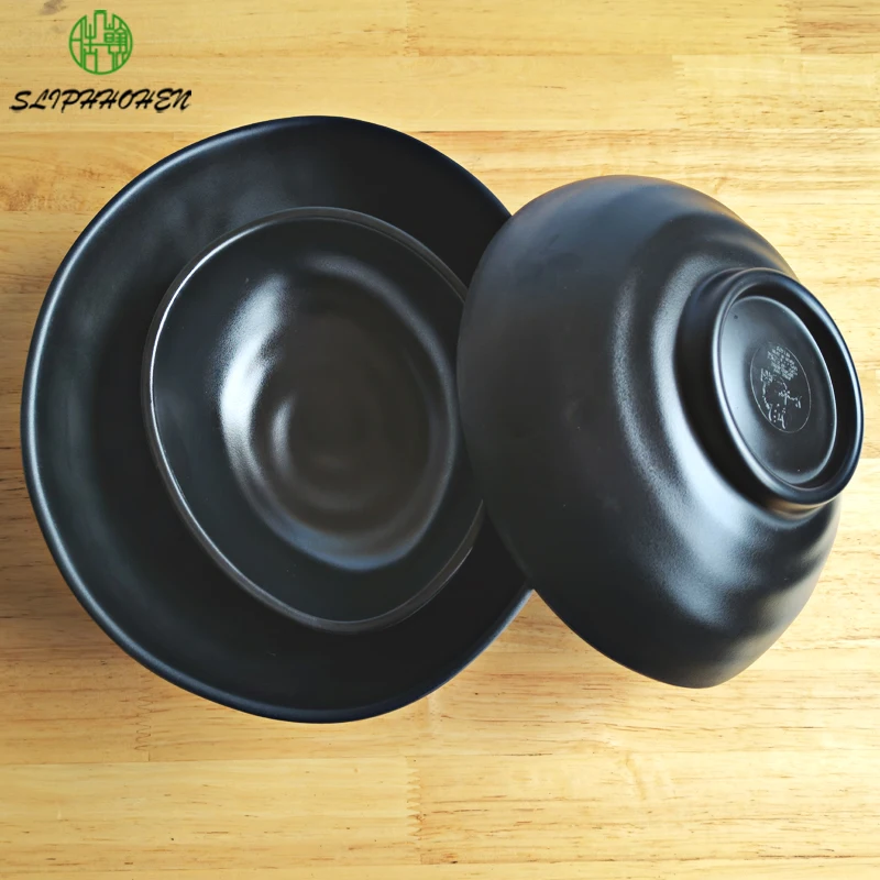 100% меламиновая черная замороженная миска для супа японская кухня ресторан