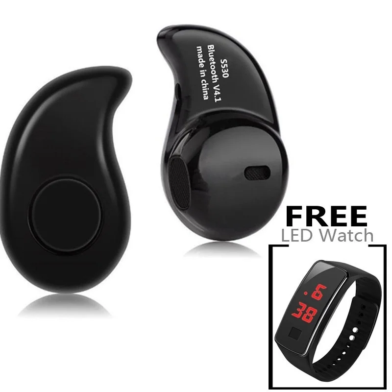 

High QualityOriginal S530 Mini Bluetooth Headset Wireless Headphone Music Bass Earphone With Free LED watch