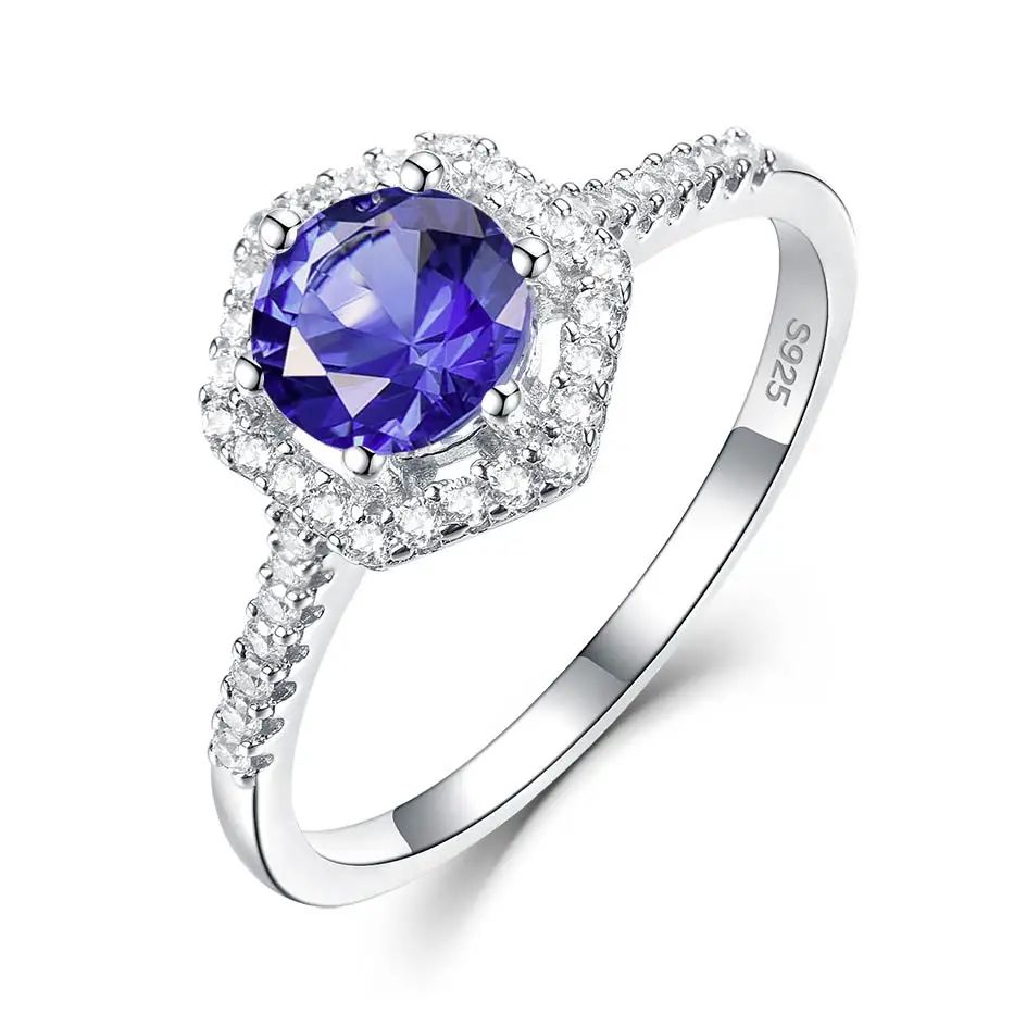 Tanzanite Kuolit александритовые кольца с драгоценными камнями для женщин, одноцветные 925 пробы, серебряное кольцо меняющимся камнем, на помолвку, ювелирное - Цвет камня: Tanzanite