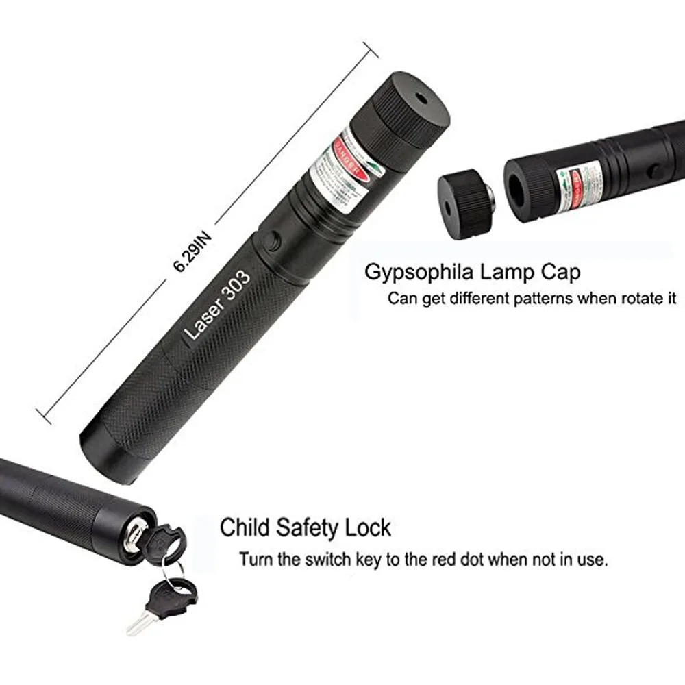 

High-power laser 303 pointer green laser sight 532nm 5mw green laser adjustable focus laser 4 kinds of shells are available