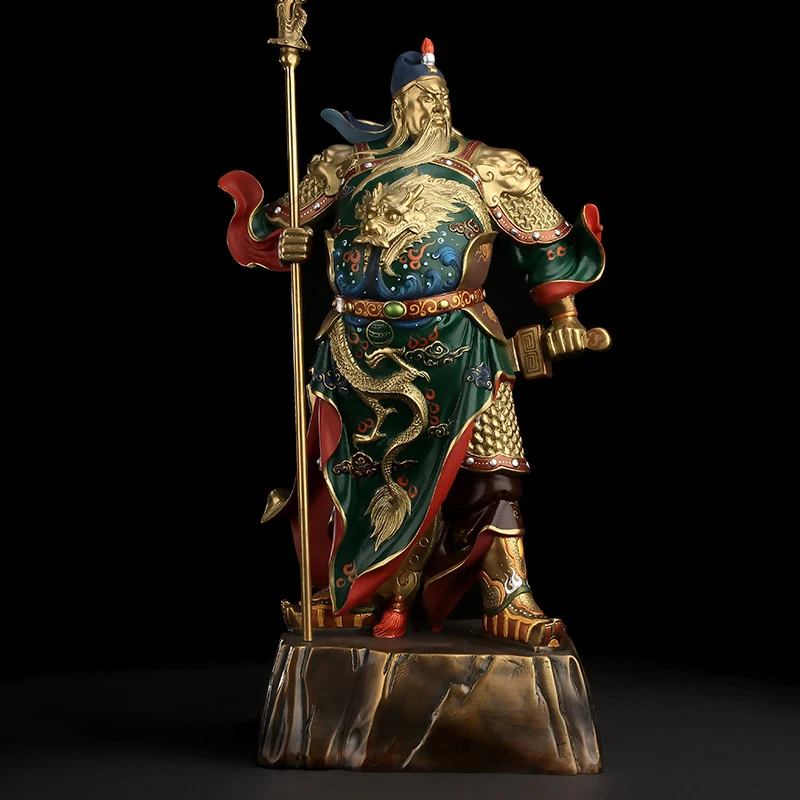 

large All copper painted Statue of Guan statue God of Wealth Guan YuHigh-end home living room loft office decorative statue