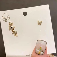 south koreas new asymmetric butterfly earrings female temperament earrings earrings elegant exquisite fashion stud earrings