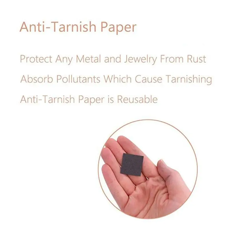 

066C 10Pcs Jewelry Anti-Tarnish Paper Tab Strips for Silverware Jewelry Protection